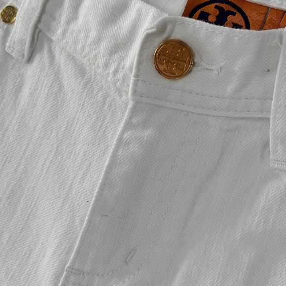 Tory Burch White Classic Bootcut Tory Jeans - Picture 4 of 10